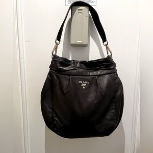 Prada calfskin leather shoulder bag